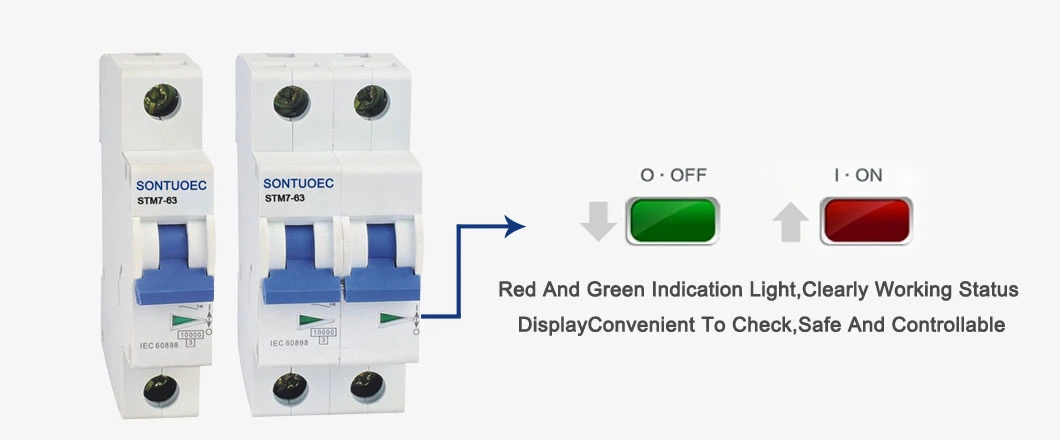 Economic Type MCB with AC or DC Miniature Circuit Breaker Tripped