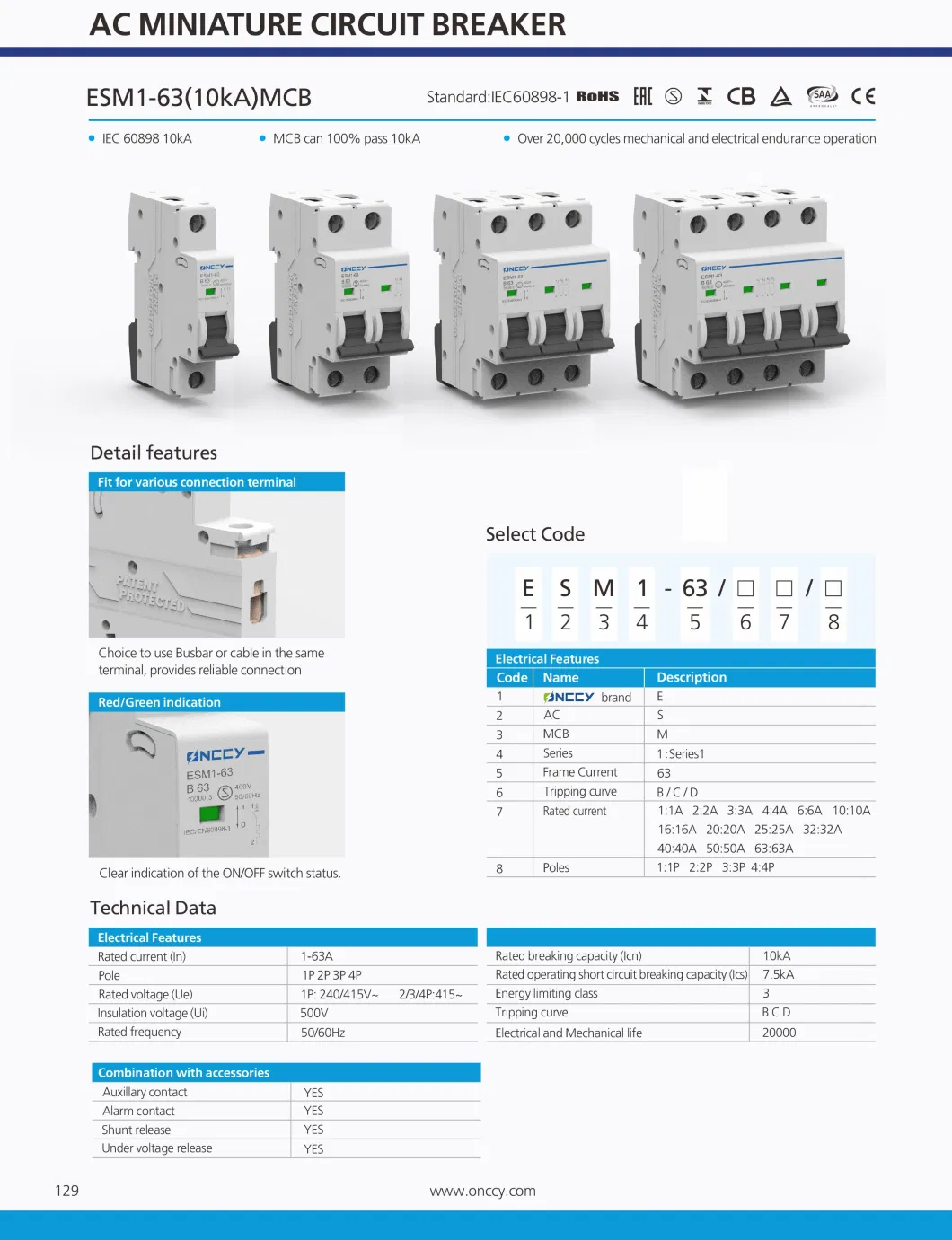 1p 2p 3p 4p 6-25A 230V 400V AC DC MCB Switch Miniature Circuit Breaker Mini Circuit Breaker