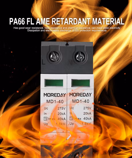 Einphasiges einpoliges L+N 220V 48V AC DC SPD 10ka 20ka 40ka Überspannungsschutzgerät UK 1p+N SPD