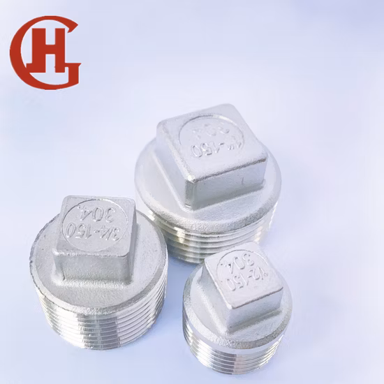 Industrieller quadratischer Stecker mit Gewinde aus Edelstahl 304