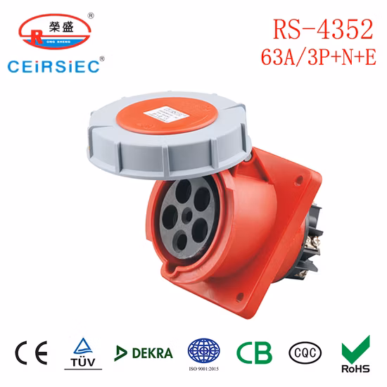 63A-Steckdose aus hochwertigen Materialien, flammhemmende Industriesteckdose, industriell montierte Steckdose, Fabrikpreis, Einbausteckdose für Stromkasten